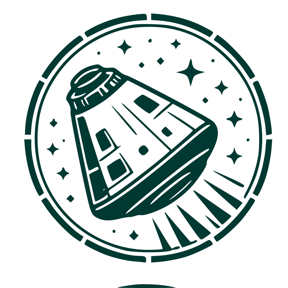 Space Capsule Badge Logo #003932