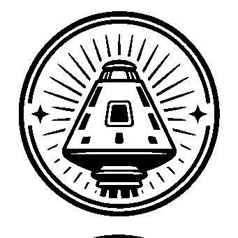 Space Capsule Stamp Badge Logo