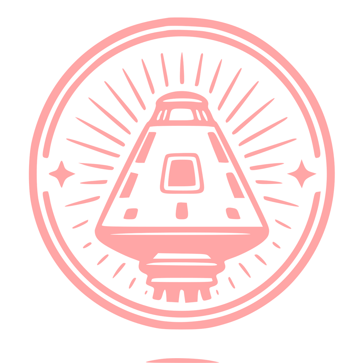 Space Capsule Stamp Badge Logo #ffa6a6