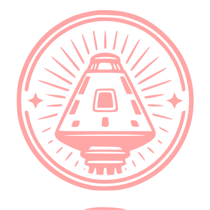 Space Capsule Stamp Badge Logo #ffa6a6