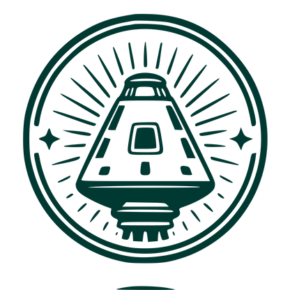 Space Capsule Stamp Badge Logo #003932