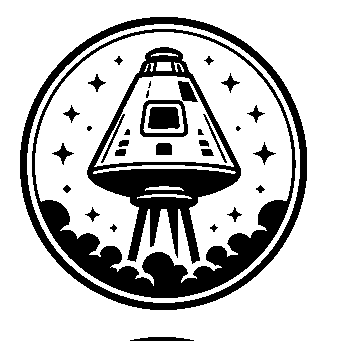 Space Capsule Stamp Badge Logo