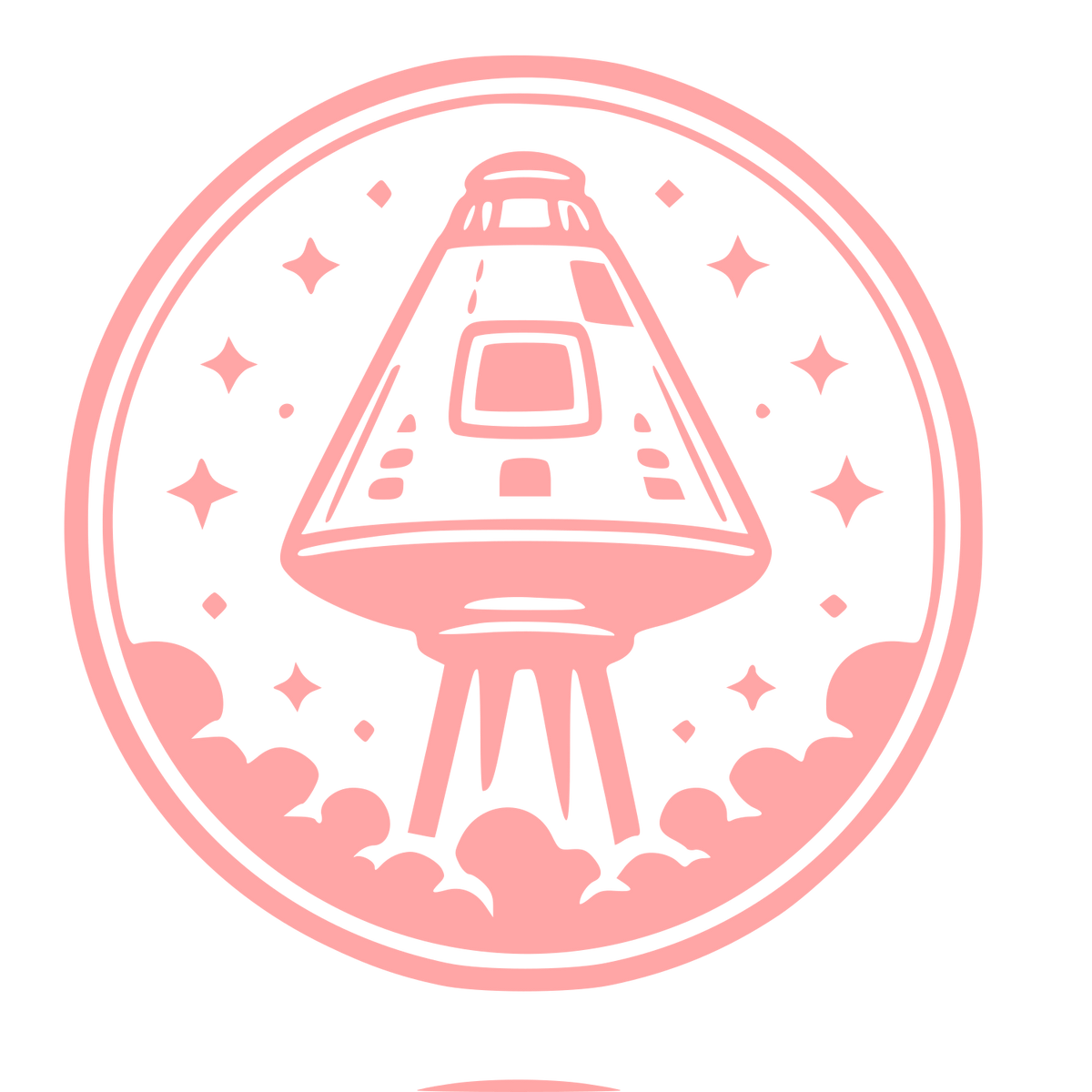 Space Capsule Stamp Badge Logo #ffa6a6