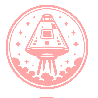 Space Capsule Stamp Badge Logo #ffa6a6