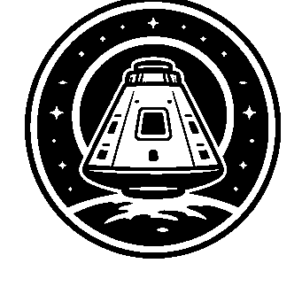 Space Capsule Stamp Badge Logo