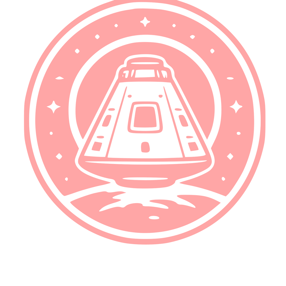 Space Capsule Stamp Badge Logo #ffa6a6