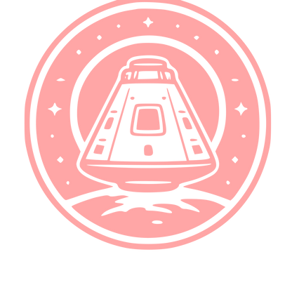 Space Capsule Stamp Badge Logo #ffa6a6