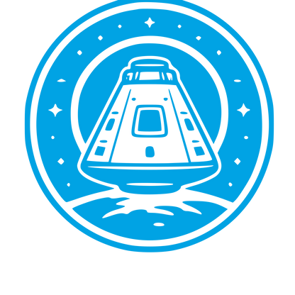 Space Capsule Stamp Badge Logo #00a3e4