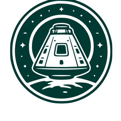 Space Capsule Stamp Badge Logo #003932