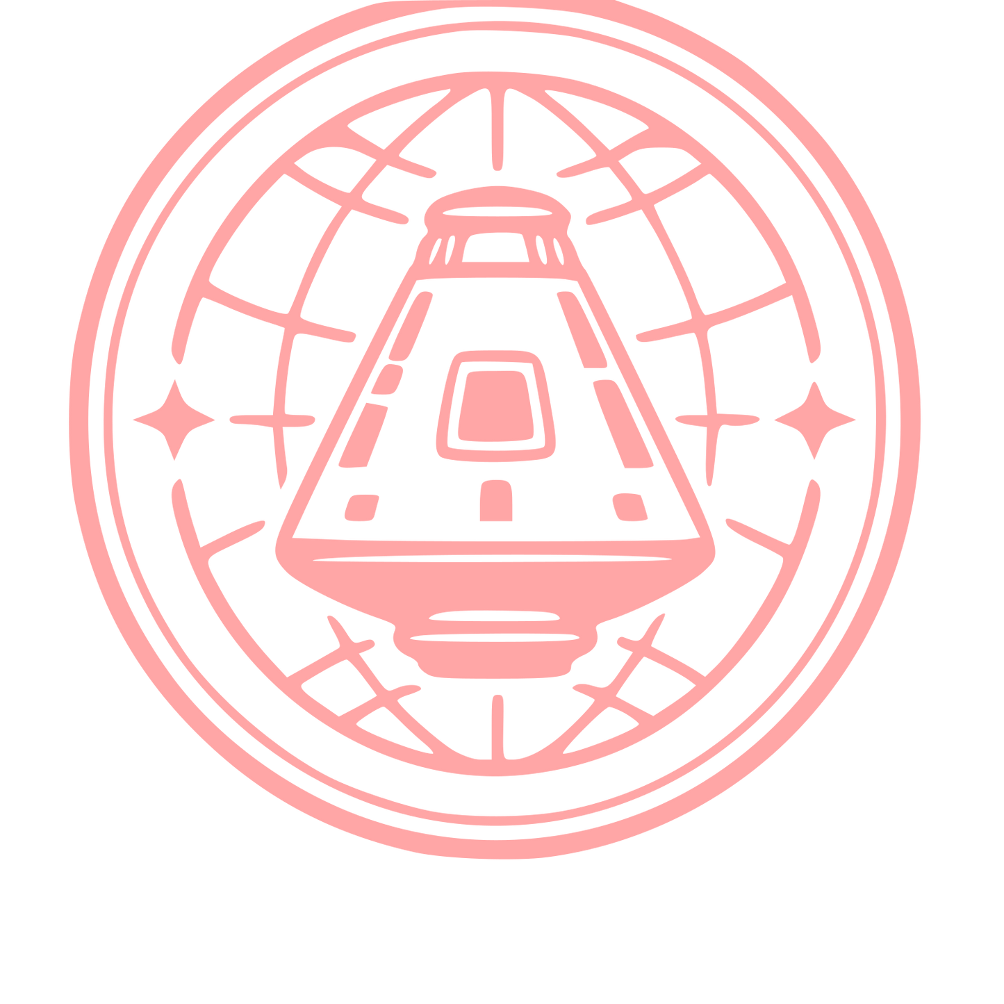 Space Capsule Badge Logo #ffa6a6