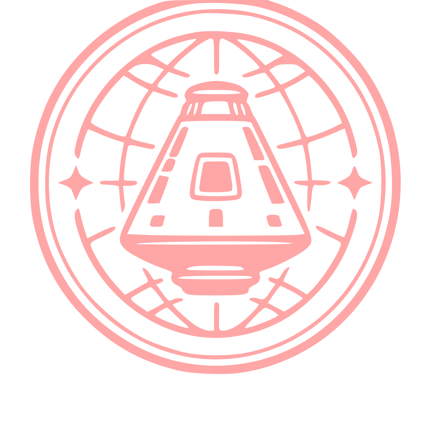 Space Capsule Badge Logo #ffa6a6
