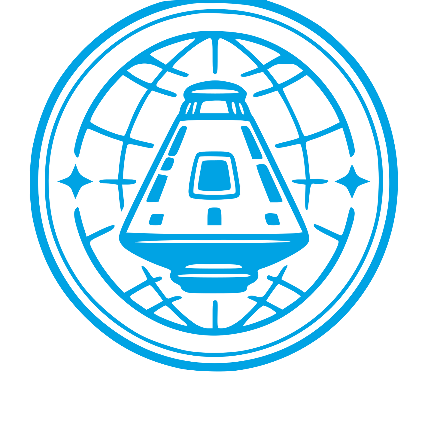 Space Capsule Badge Logo #00a3e4