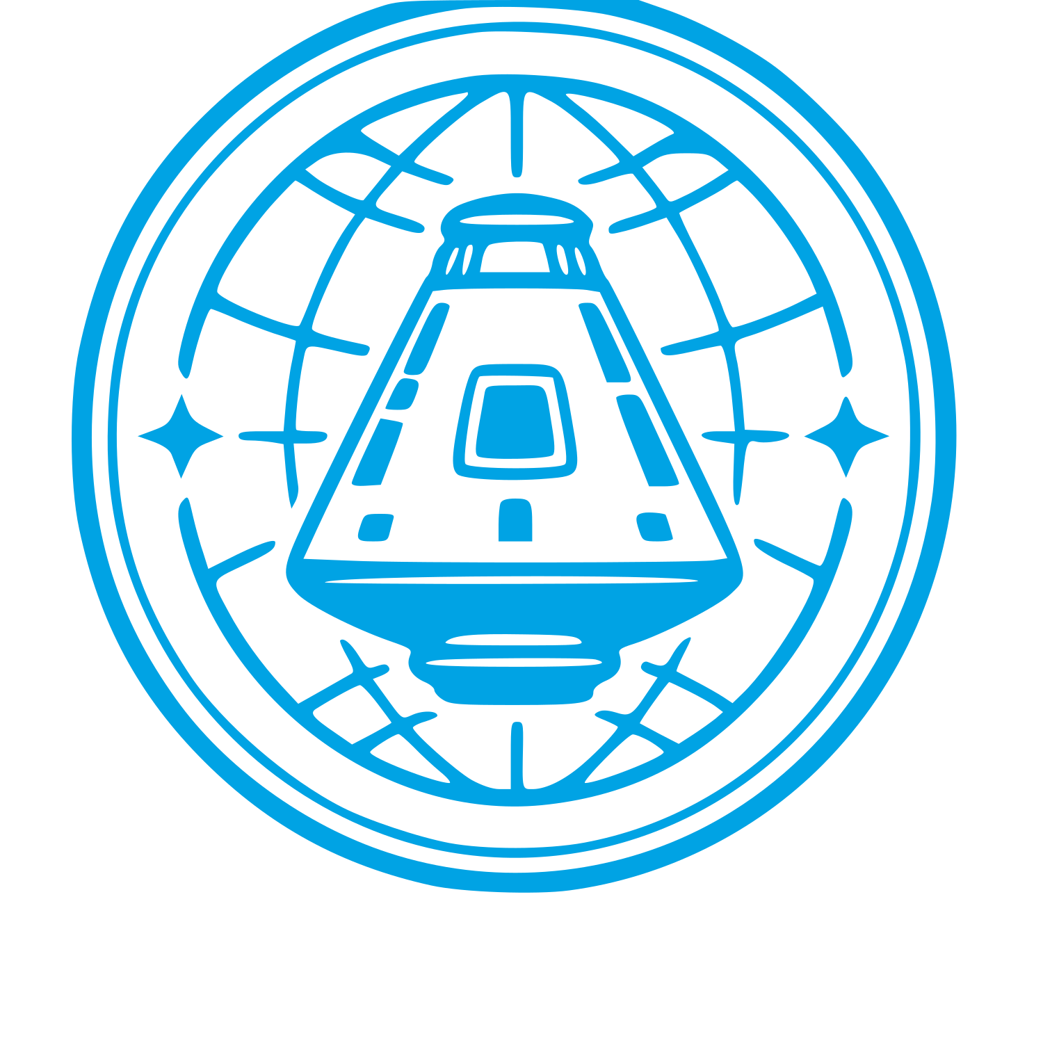 Space Capsule Badge Logo #00a3e4