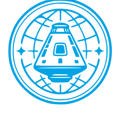 Space Capsule Badge Logo #00a3e4