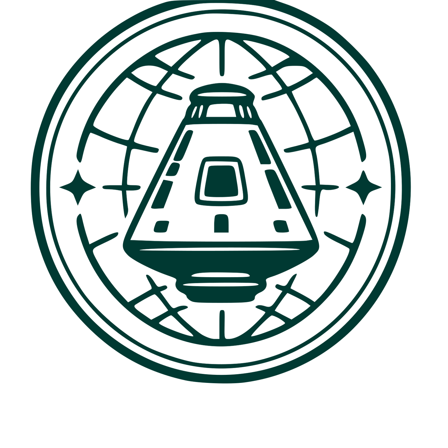 Space Capsule Badge Logo #003932