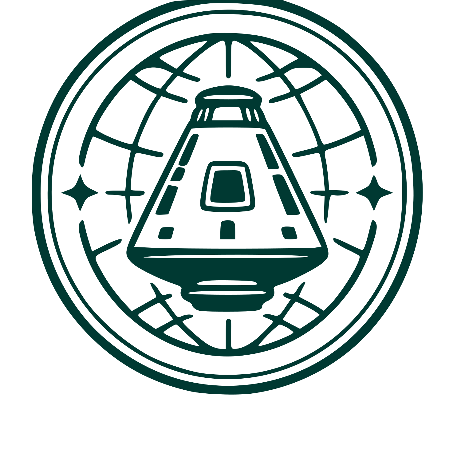 Space Capsule Badge Logo #003932