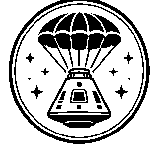 Space Capsule Parachute Badge Logo