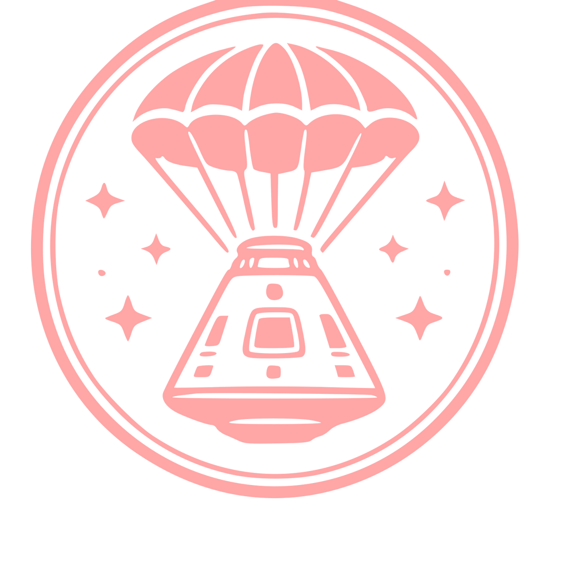 Space Capsule Parachute Badge Logo #ffa6a6