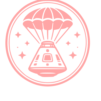 Space Capsule Parachute Badge Logo #ffa6a6