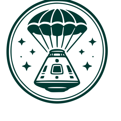Space Capsule Parachute Badge Logo #003932