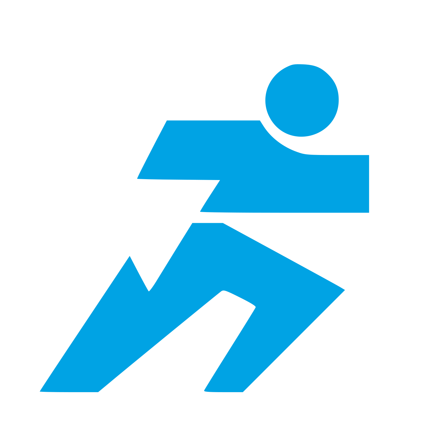 Bauhaus Runner Figure Logo #00a3e4