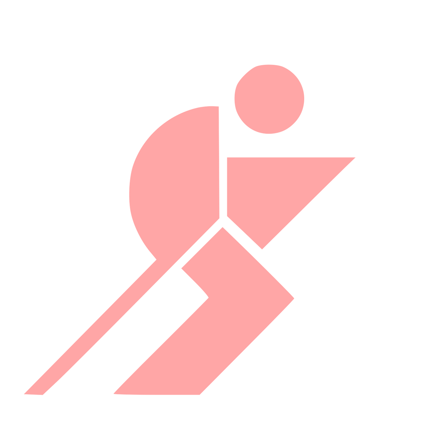 Bauhaus Runner Figure Logo #ffa6a6