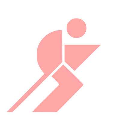 Bauhaus Runner Figure Logo #ffa6a6