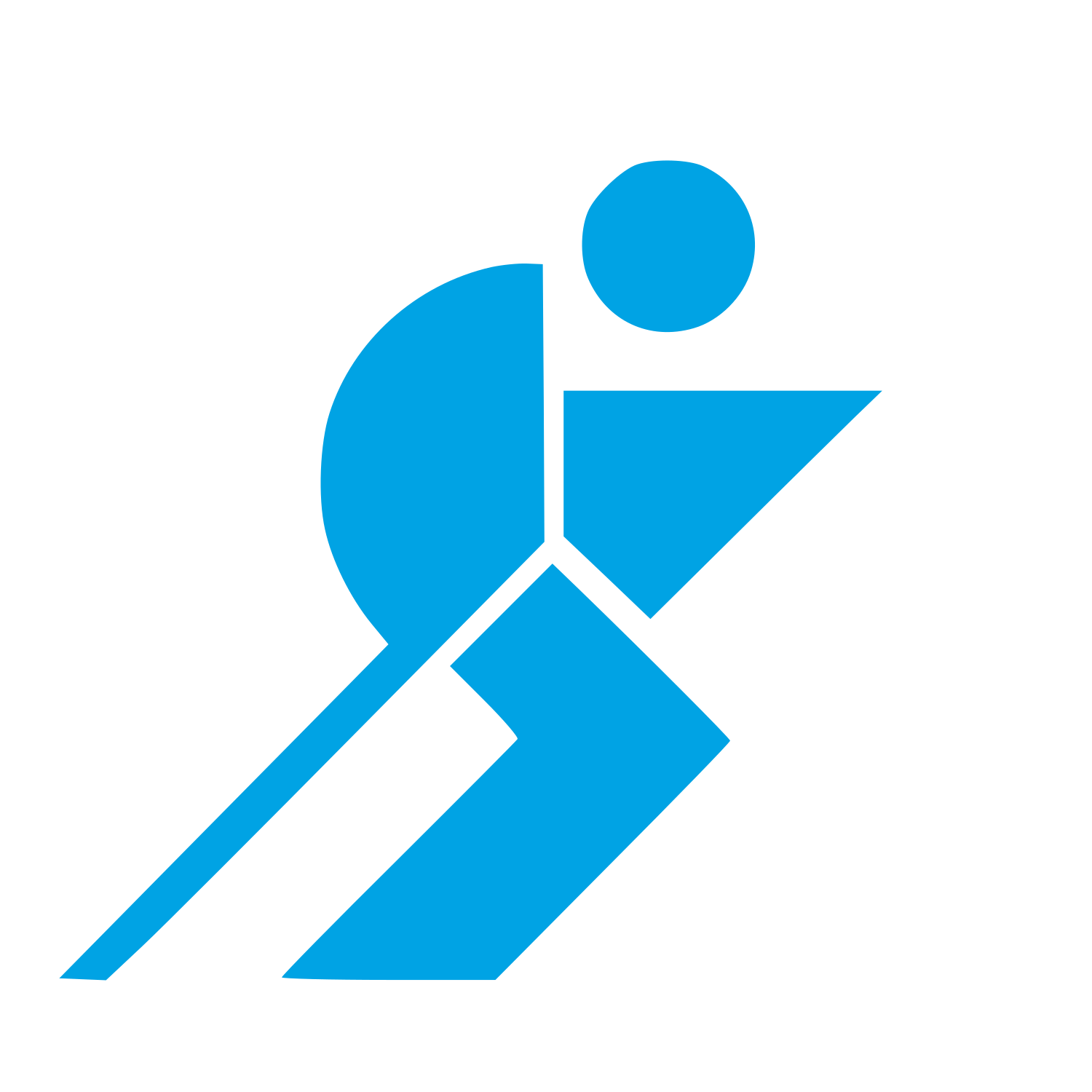 Bauhaus Runner Figure Logo #00a3e4