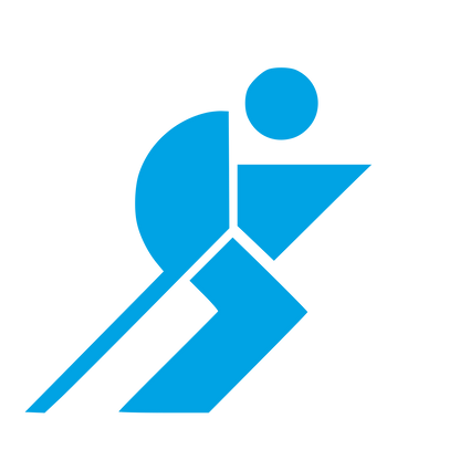 Bauhaus Runner Figure Logo #00a3e4