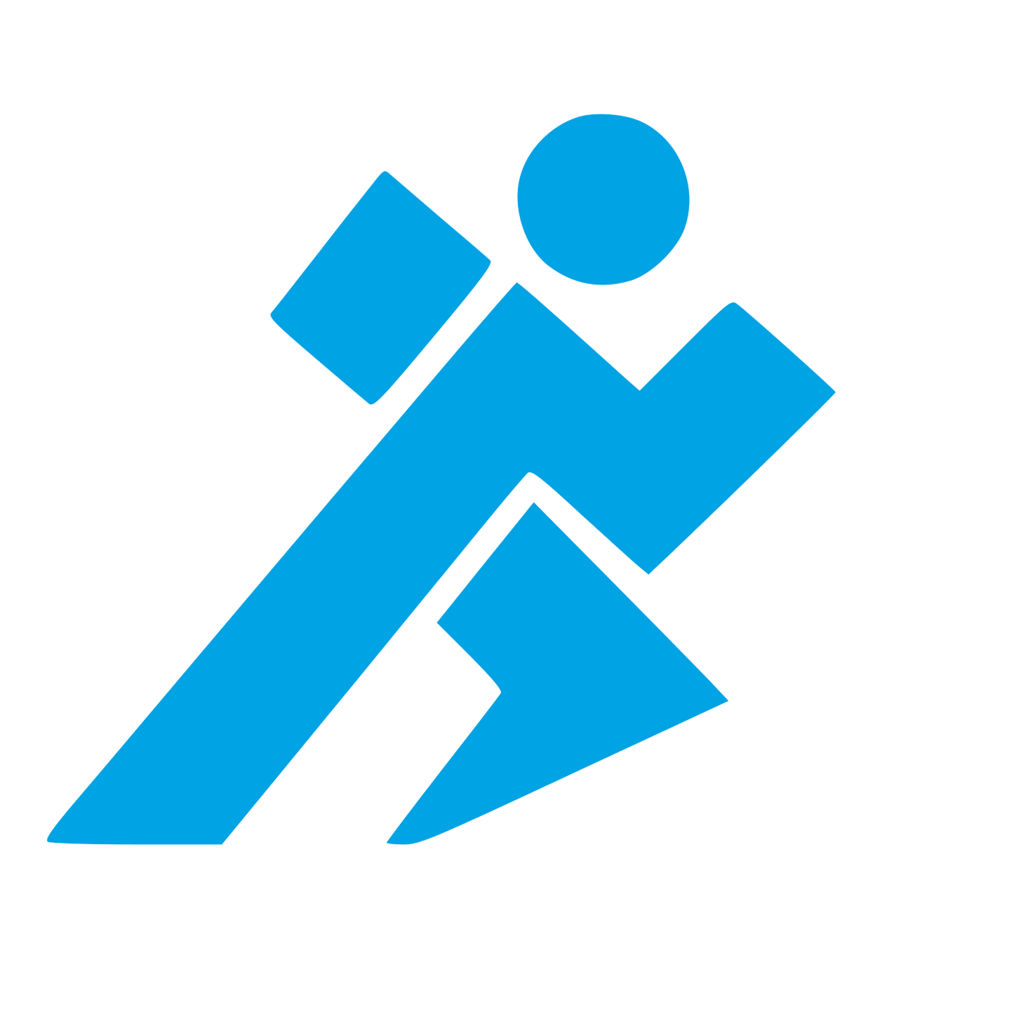 Bauhaus Runner Figure Logo #00a3e4