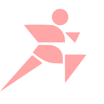 Bauhaus Runner Figure Logo #ffa6a6