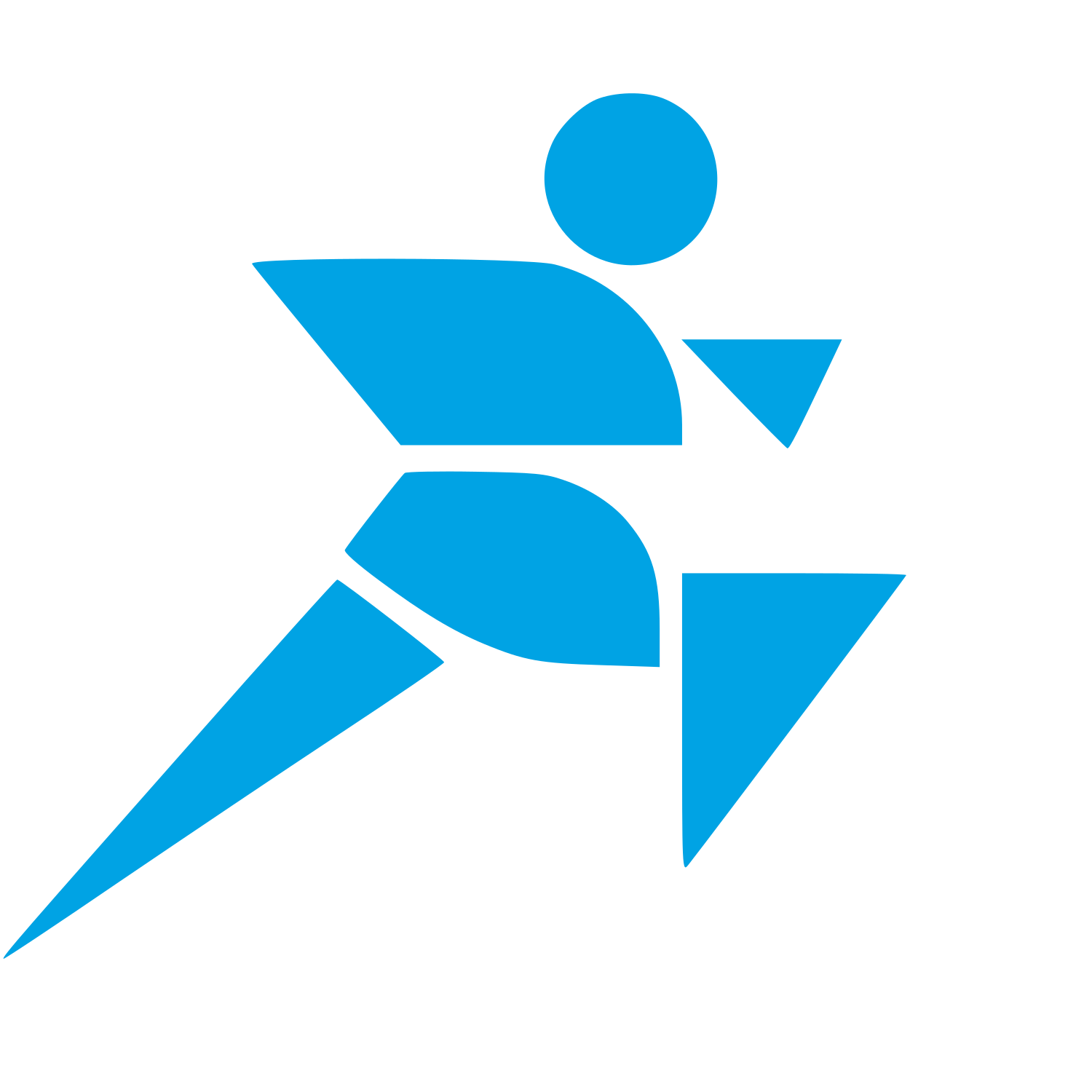Bauhaus Runner Figure Logo #00a3e4