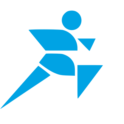 Bauhaus Runner Figure Logo #00a3e4