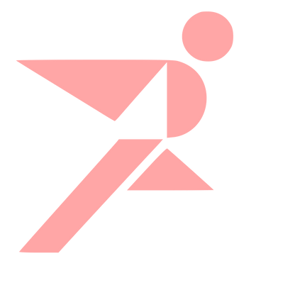 Bauhaus Runner Figure Logo #ffa6a6