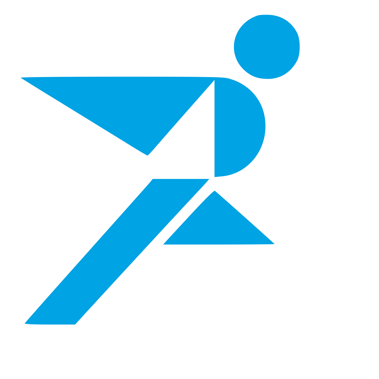 Bauhaus Runner Figure Logo #00a3e4