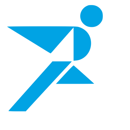 Bauhaus Runner Figure Logo #00a3e4