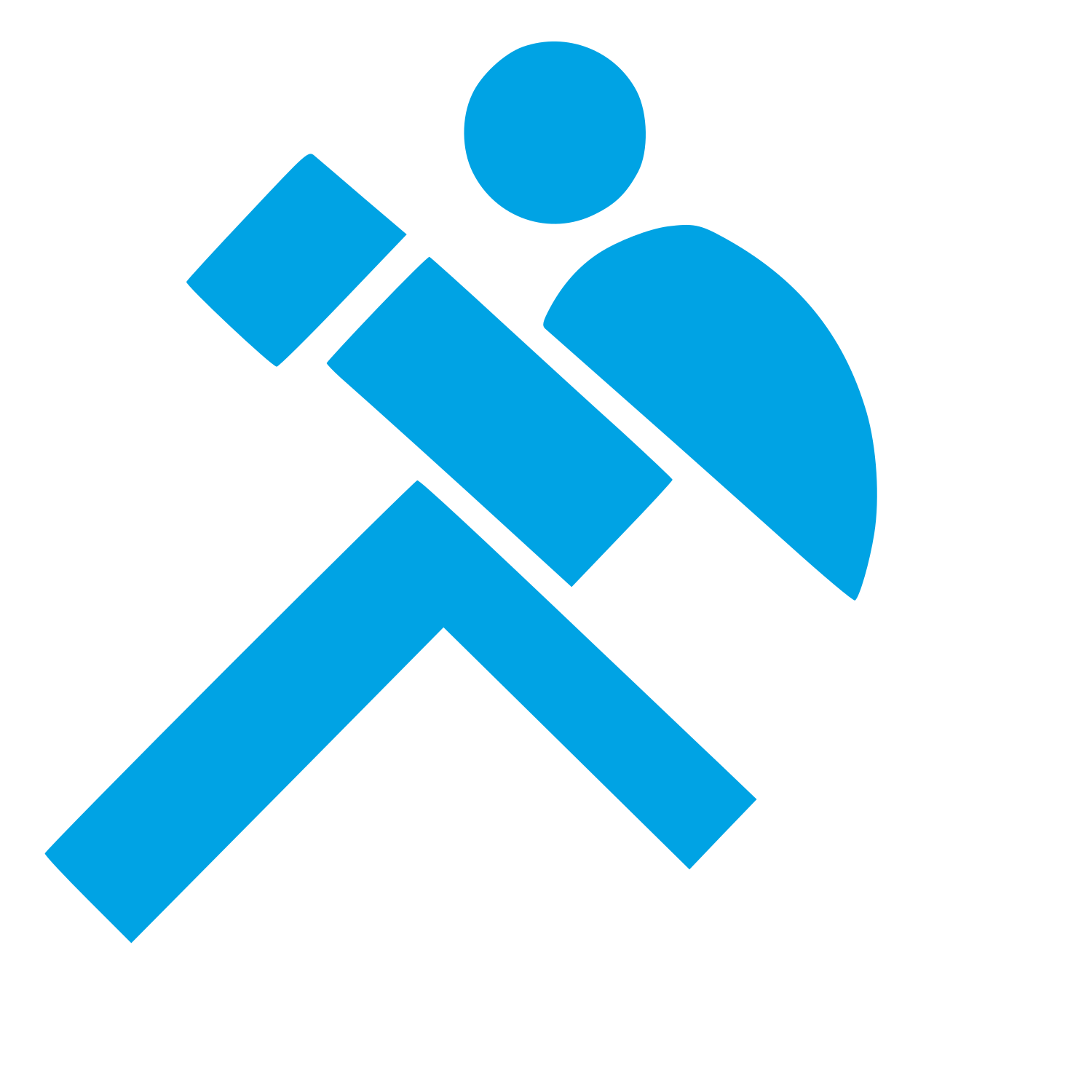 Bauhaus Runner Figure Logo #00a3e4