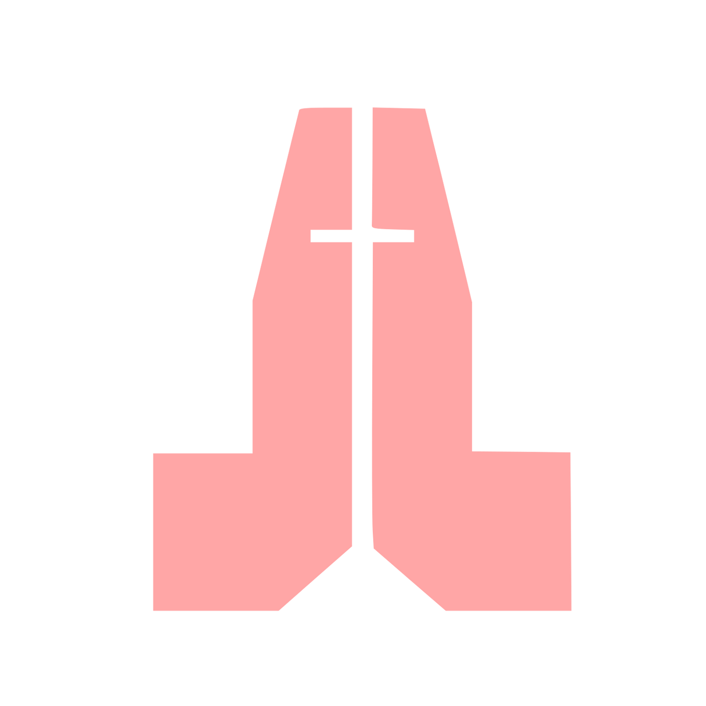 Praying Hands Cross Logo #ffa6a6