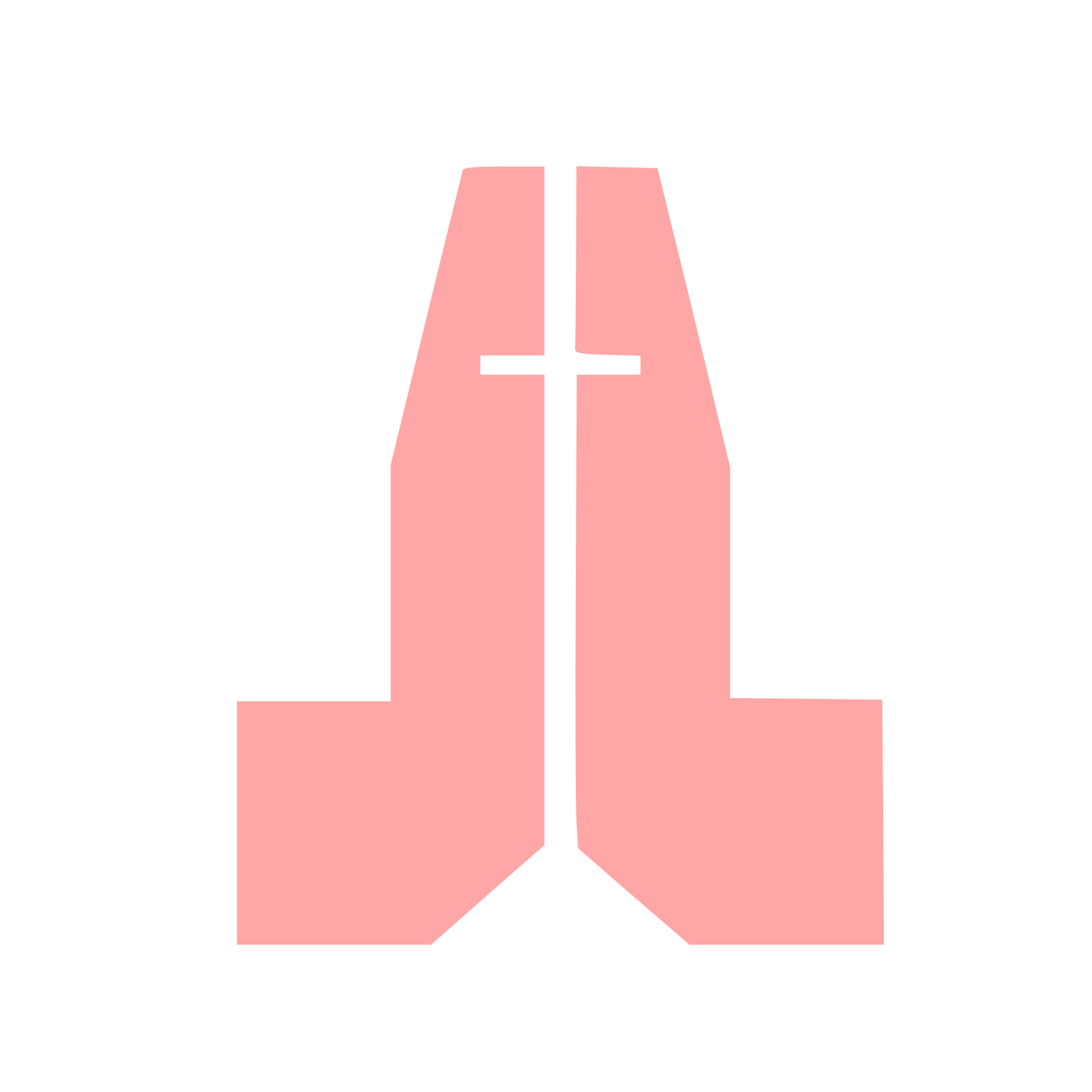 Praying Hands Cross Logo #ffa6a6