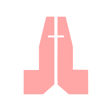 Praying Hands Cross Logo #ffa6a6