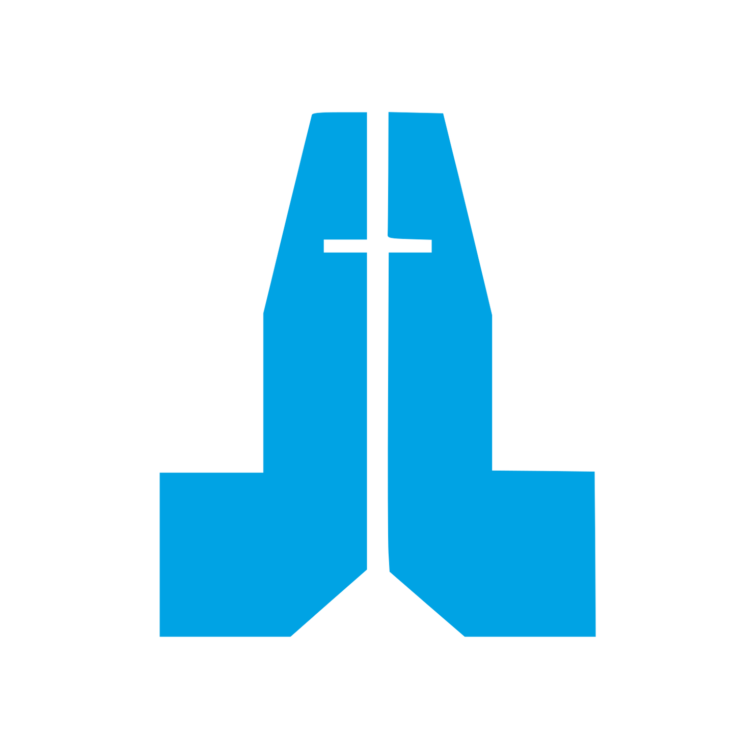 Praying Hands Cross Logo #00a3e4