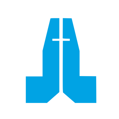 Praying Hands Cross Logo #00a3e4
