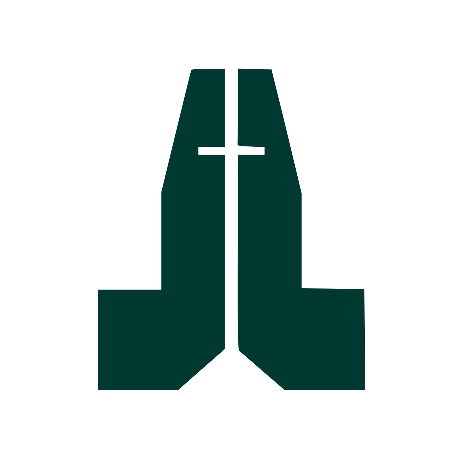 Praying Hands Cross Logo #003932