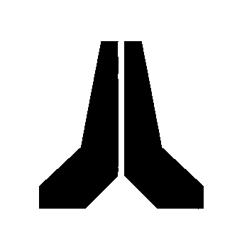 Praying Hands Brutalist Logo