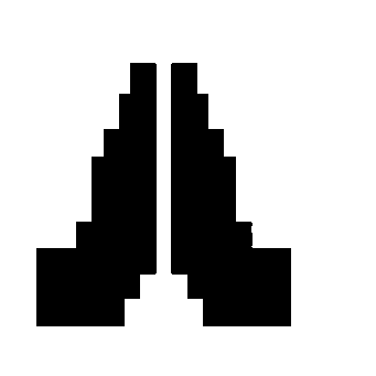 Brutalist Praying Hands Logo