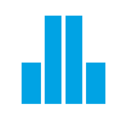 Bar Chart Hands Logo #00a3e4