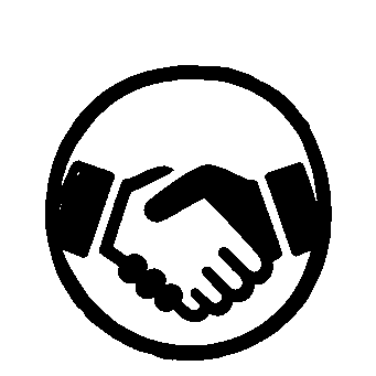 Handshake Circle Emblem Logo