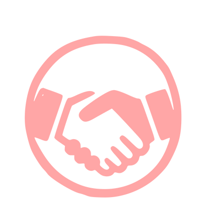 Handshake Circle Emblem Logo #ffa6a6
