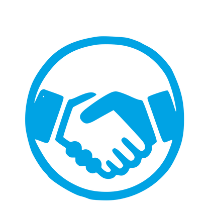 Handshake Circle Emblem Logo #00a3e4