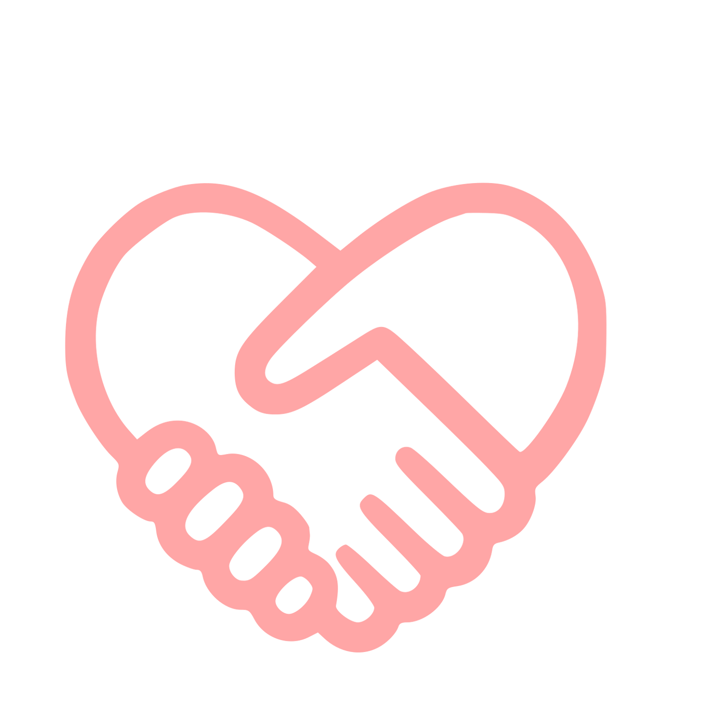 Heart Handshake Logo #ffa6a6
